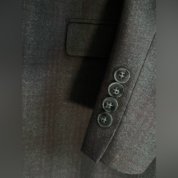 Calvin Klein Gray Extreme Slim Fit Wool Plaid Sport Jacket Blazer - Picture 5 of 11